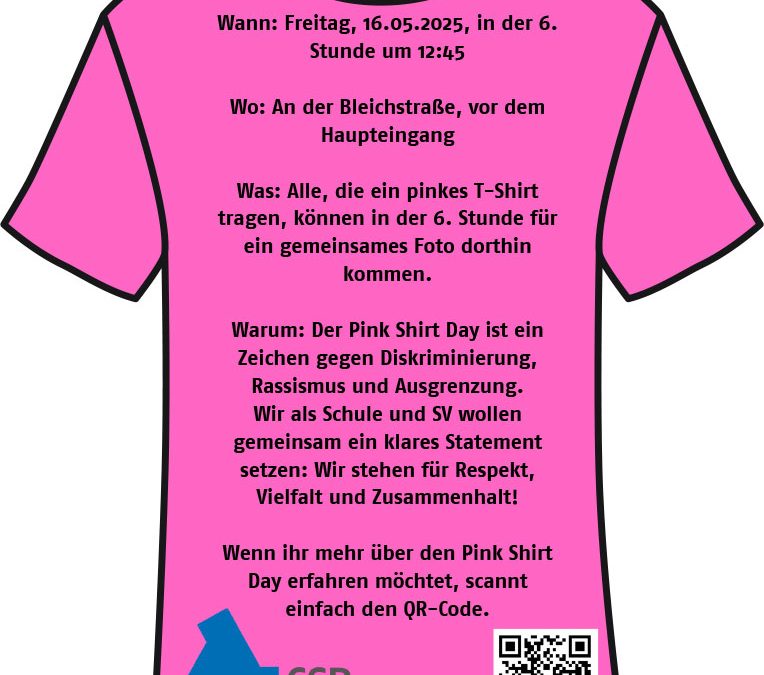 Pink Shirt Day am CSBWV